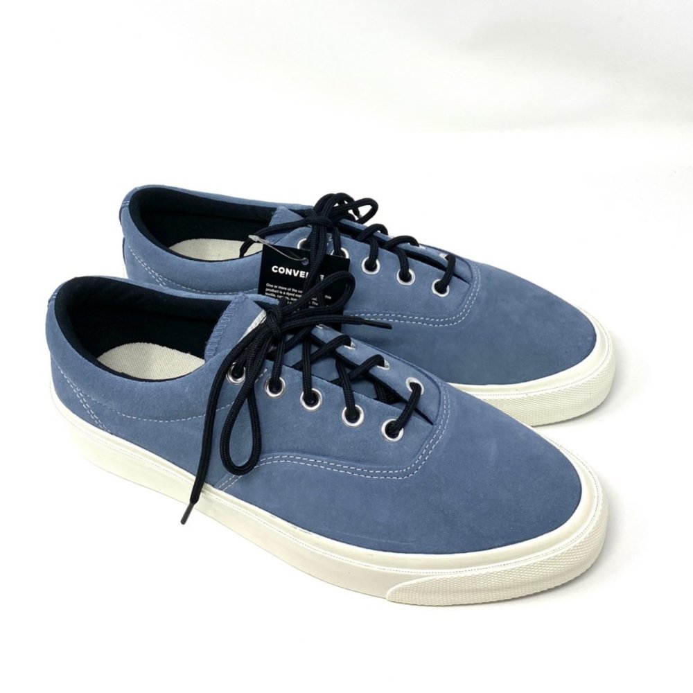 đź’–MEGA SALEđź’–Converse Blue Nubuck Skid Grip Low Top Suede Men's 10.5 169617C - Picture 3 of 10